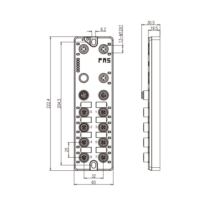支持 PROFINET 主站、8端口、IO-Link主站、Class A、001B01